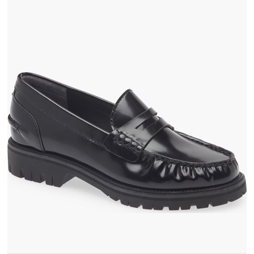 RAG & BONE Corey Black Leather Loafer
